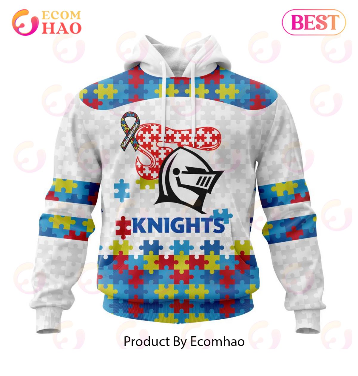 NRL Newcastle Knights Autism Awareness Concept Kits 3D Hoodie