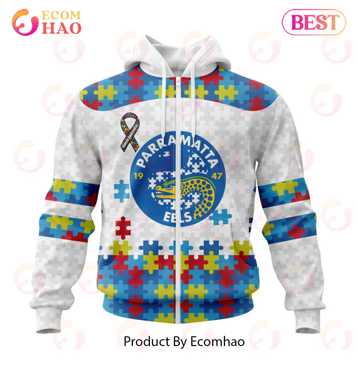 NRL Parramatta Eels Autism Awareness Concept Kits 3D Hoodie