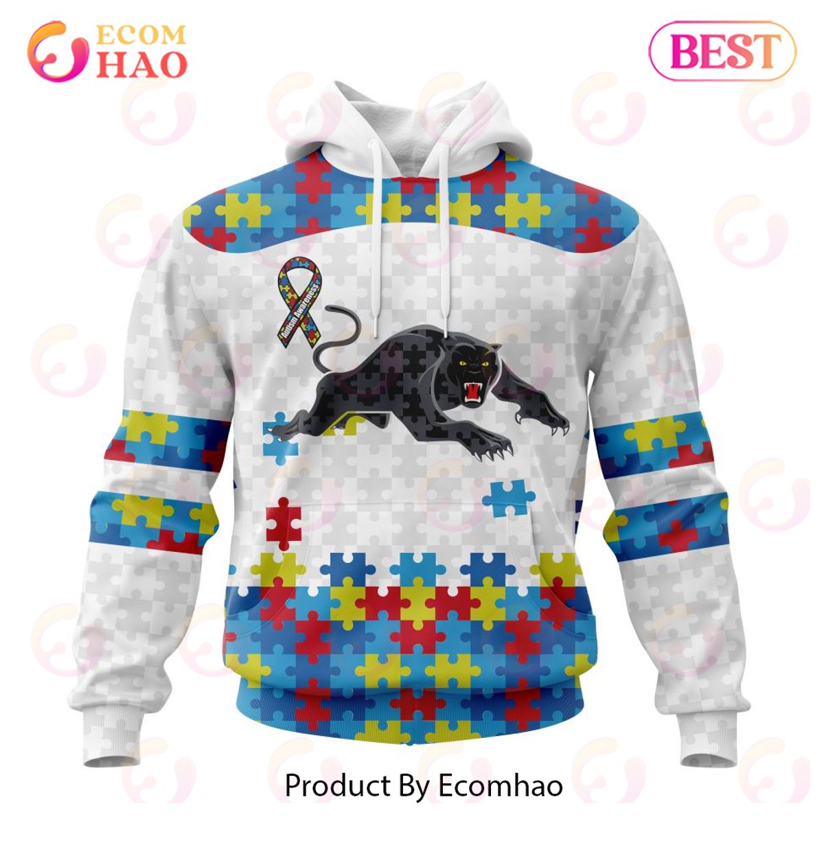 NRL Penrith Panthers Autism Awareness Concept Kits 3D Hoodie