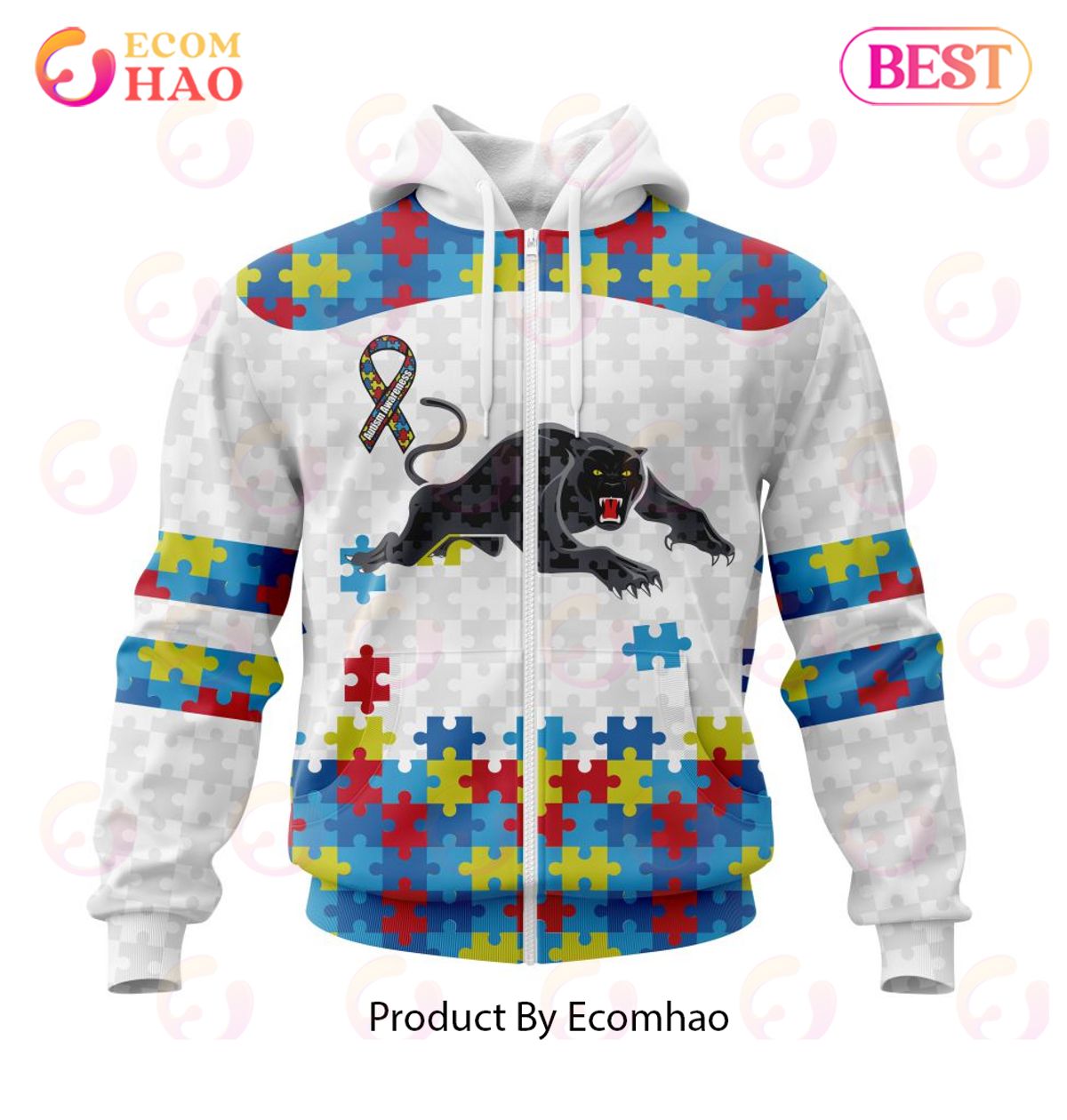 NRL Penrith Panthers Autism Awareness Concept Kits 3D Hoodie