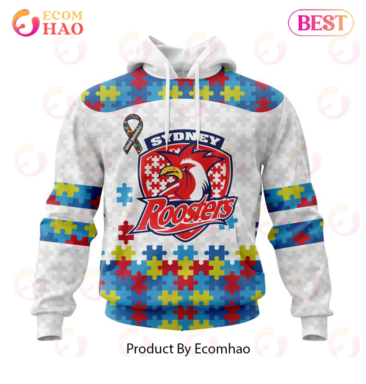 NRL Sydney Roosters Autism Awareness Concept Kits 3D Hoodie