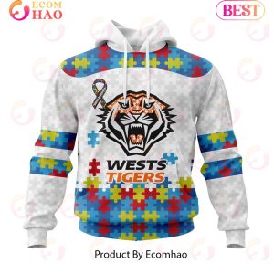 NRL Wests Tigers Autism Awareness Concept Kits 3D Hoodie