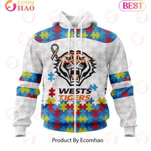 NRL Wests Tigers Autism Awareness Concept Kits 3D Hoodie