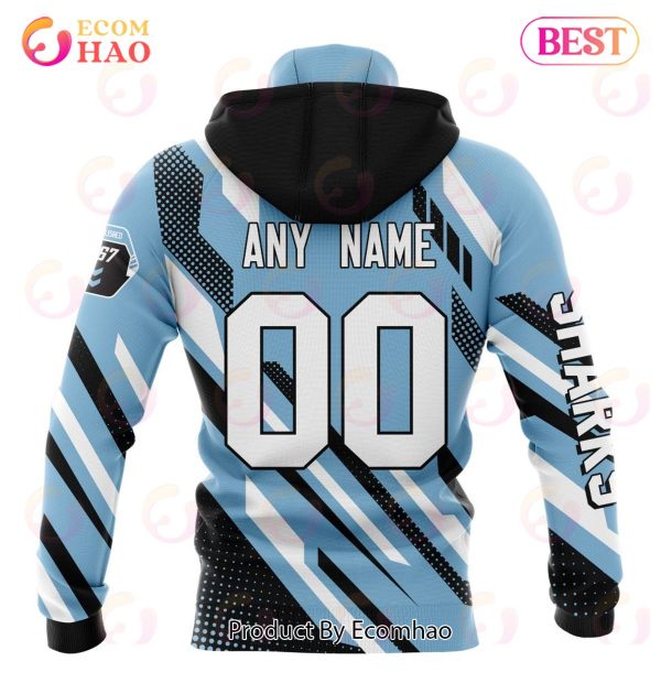 NRL Cronulla-Sutherland Sharks Special MotoCross Concept 3D Hoodie