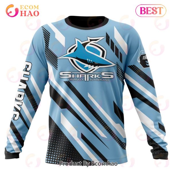 NRL Cronulla-Sutherland Sharks Special MotoCross Concept 3D Hoodie