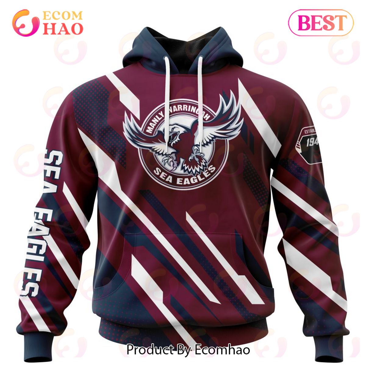 NRL Manly Warringah Sea Eagles Special MotoCross Concept 3D Hoodie