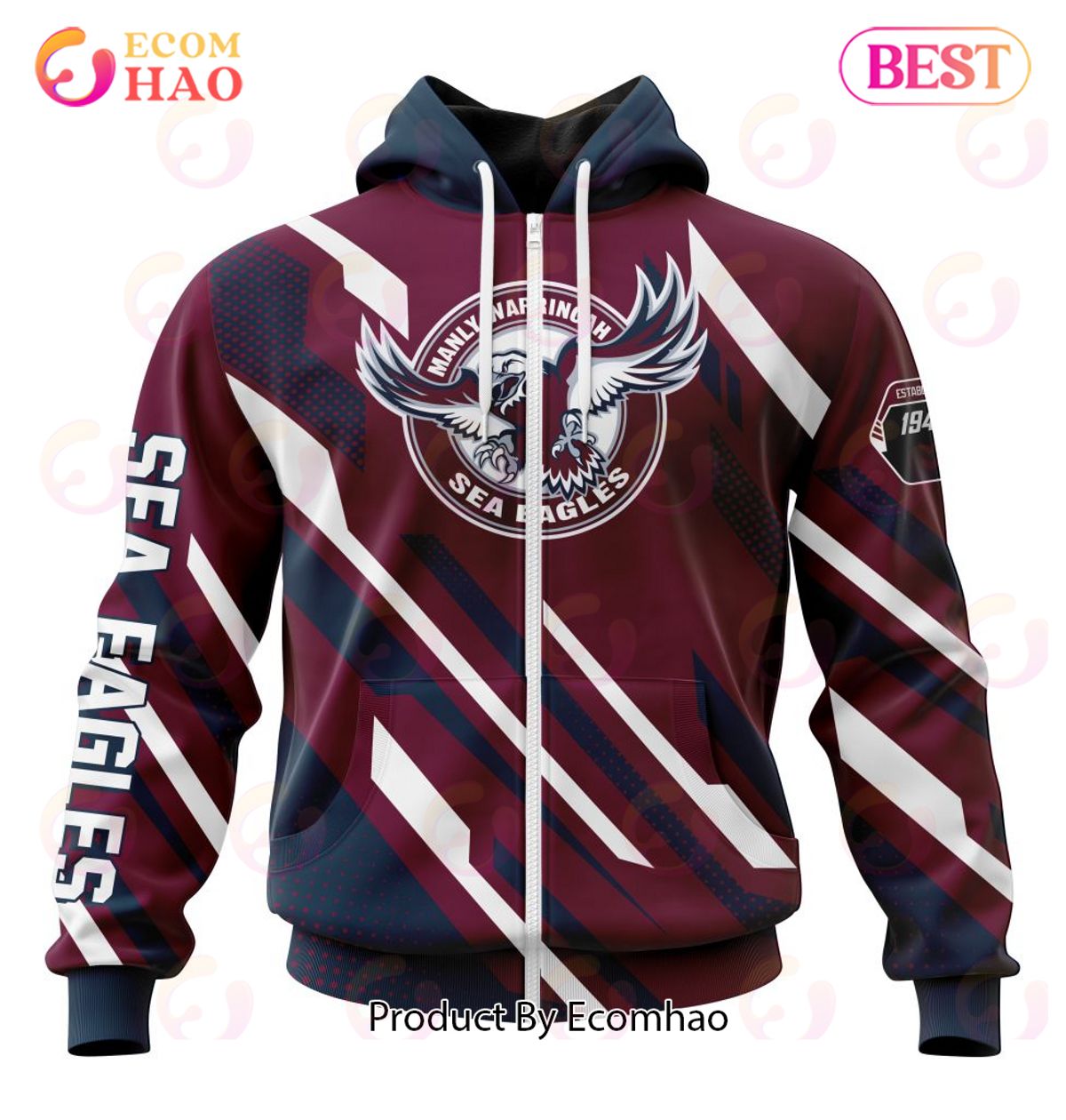 NRL Manly Warringah Sea Eagles Special MotoCross Concept 3D Hoodie