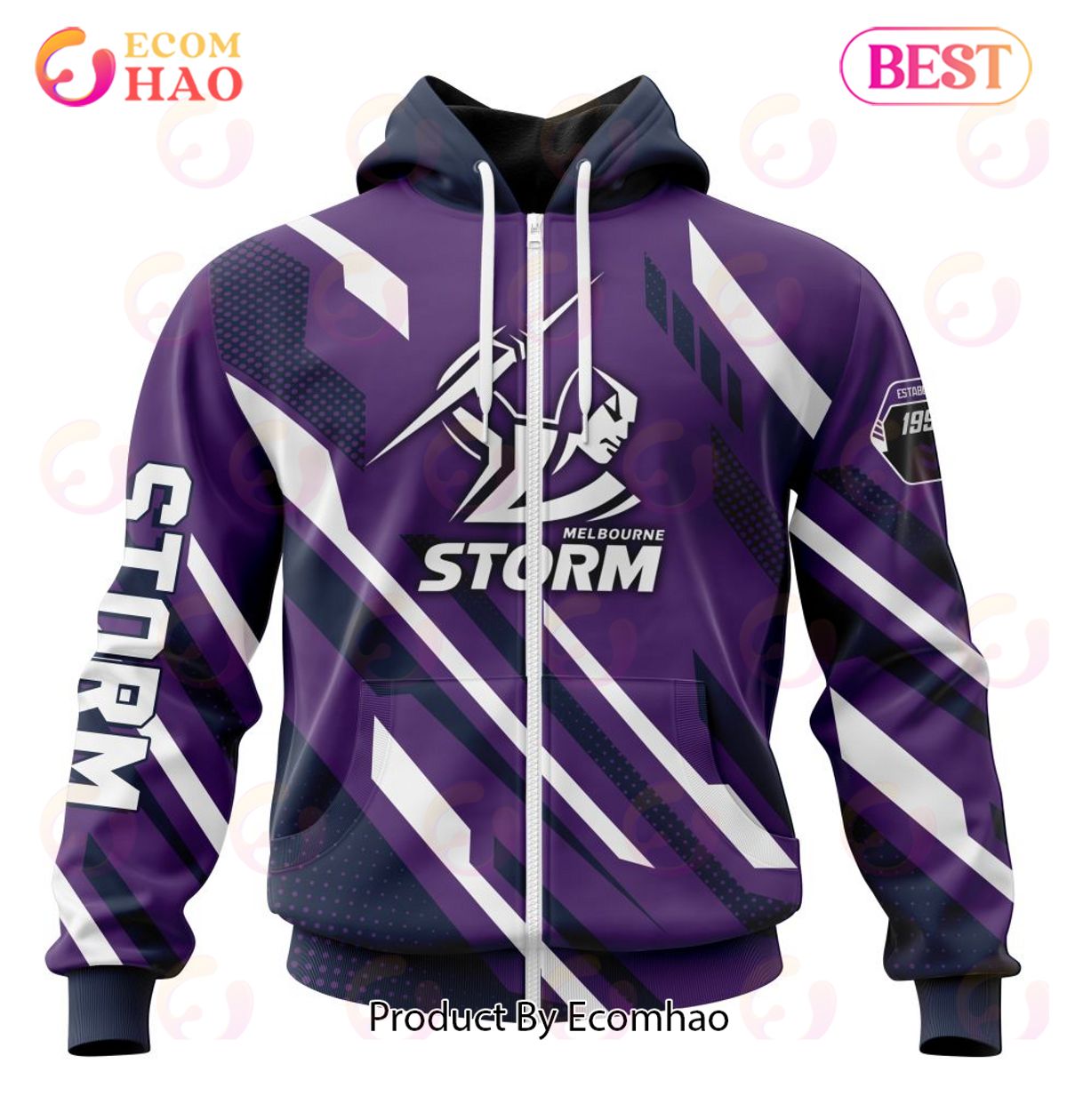 NRL Melbourne Storm Special MotoCross Concept 3D Hoodie