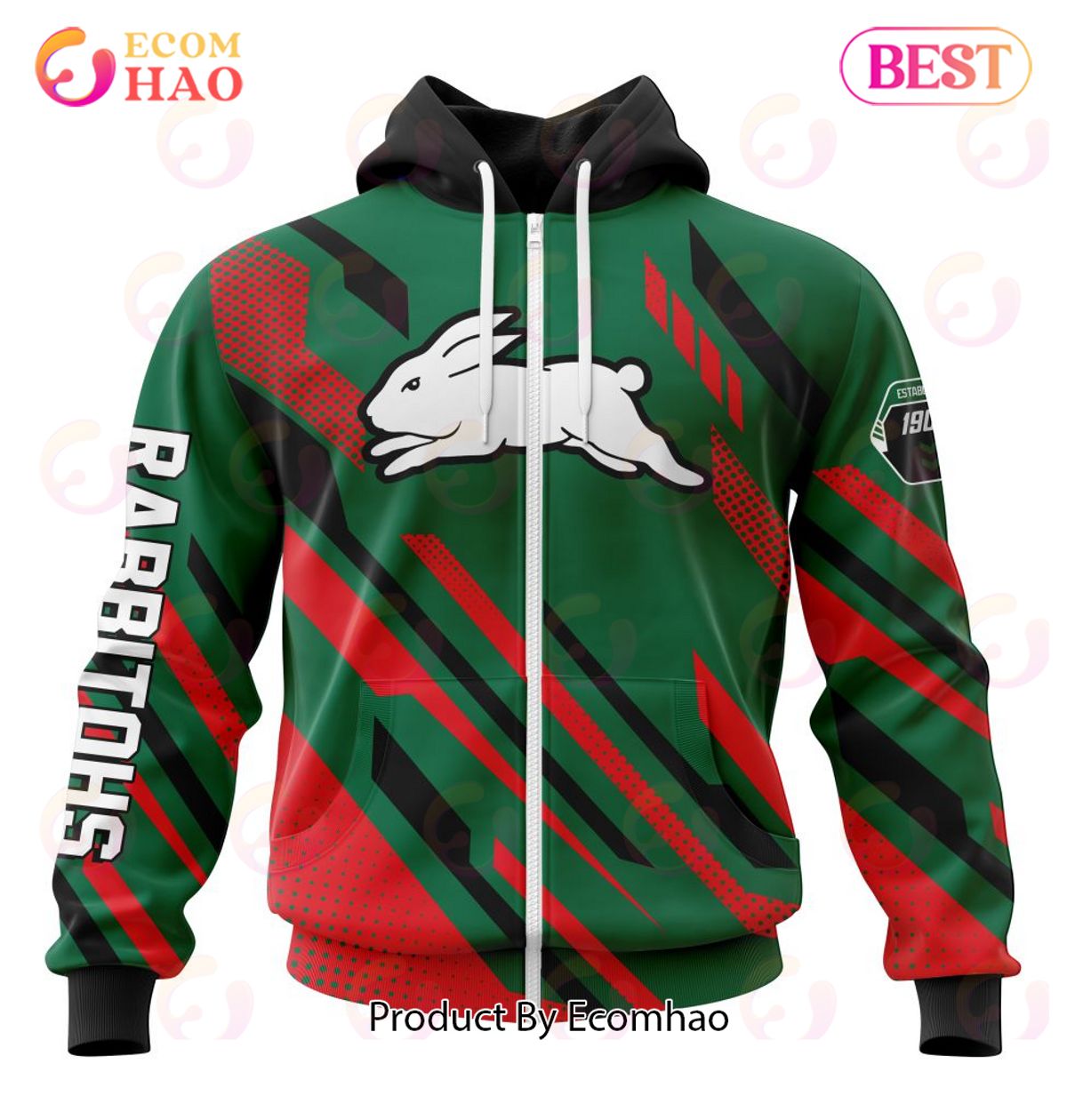 NRL South Sydney Rabbitohs Special MotoCross Concept 3D Hoodie