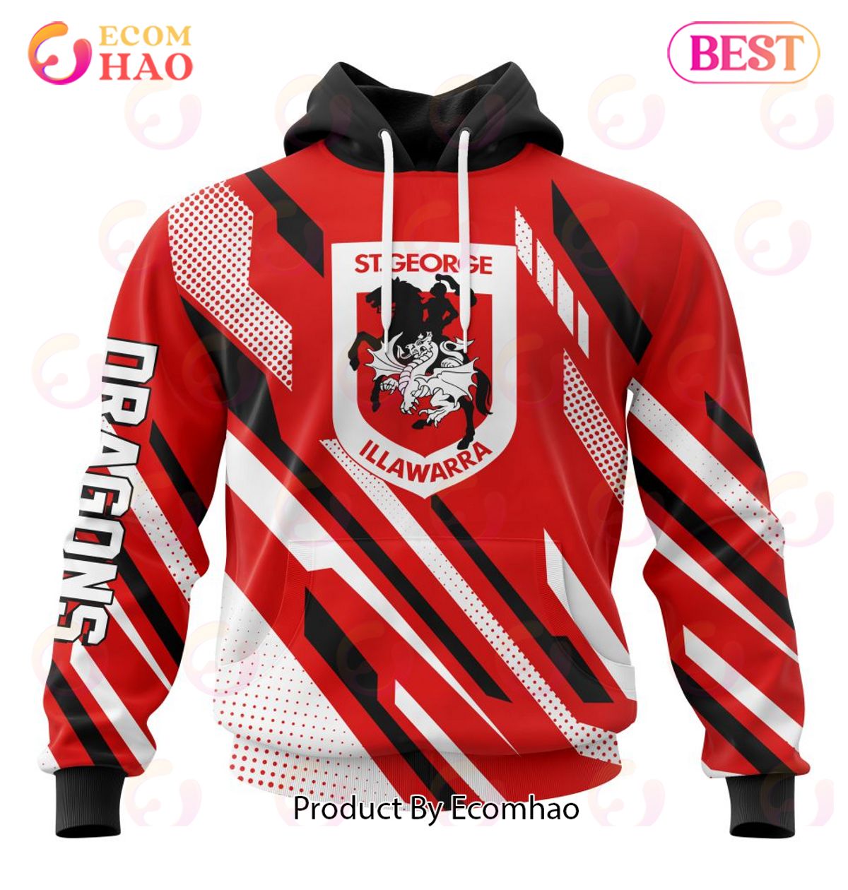 NRL St. George Illawarra Dragons Special MotoCross Concept 3D Hoodie
