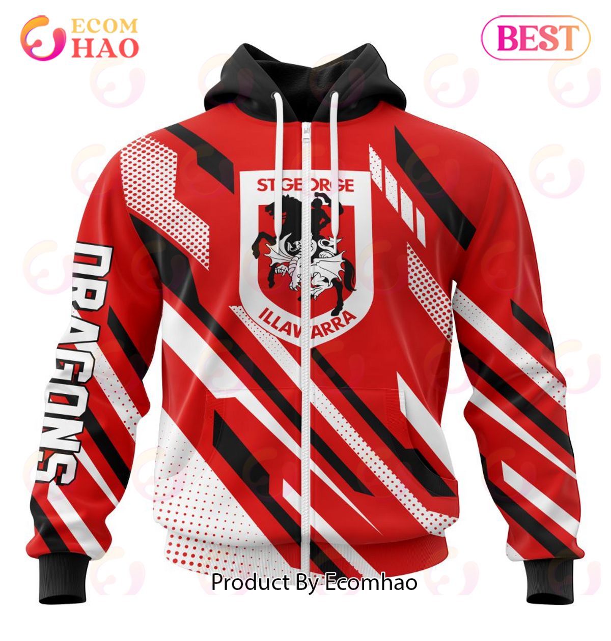 NRL St. George Illawarra Dragons Special MotoCross Concept 3D Hoodie