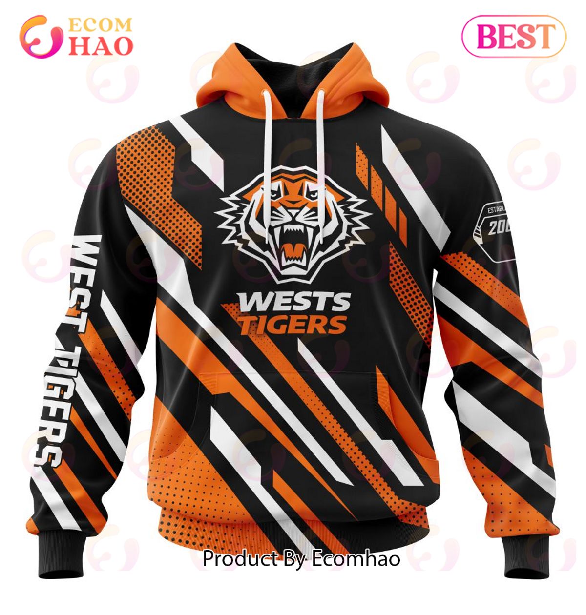 NRL Wests Tigers Special MotoCross Concept 3D Hoodie