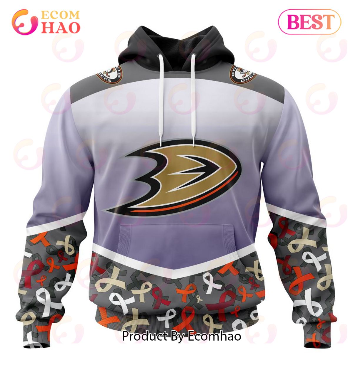 NHL Anaheim Ducks Specialized Sport Fights Again All Cancer 3D Hoodie