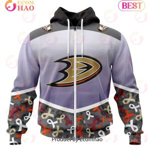 NHL Anaheim Ducks Specialized Sport Fights Again All Cancer 3D Hoodie
