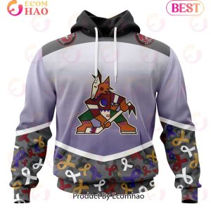 NHL Arizona Coyotes Specialized Sport Fights Again All Cancer 3D Hoodie