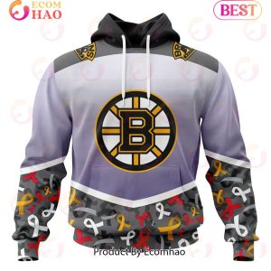 NHL Boston Bruins Specialized Sport Fights Again All Cancer 3D Hoodie