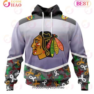 NHL Chicago BlackHawks Specialized Sport Fights Again All Cancer 3D Hoodie