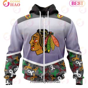 NHL Chicago BlackHawks Specialized Sport Fights Again All Cancer 3D Hoodie