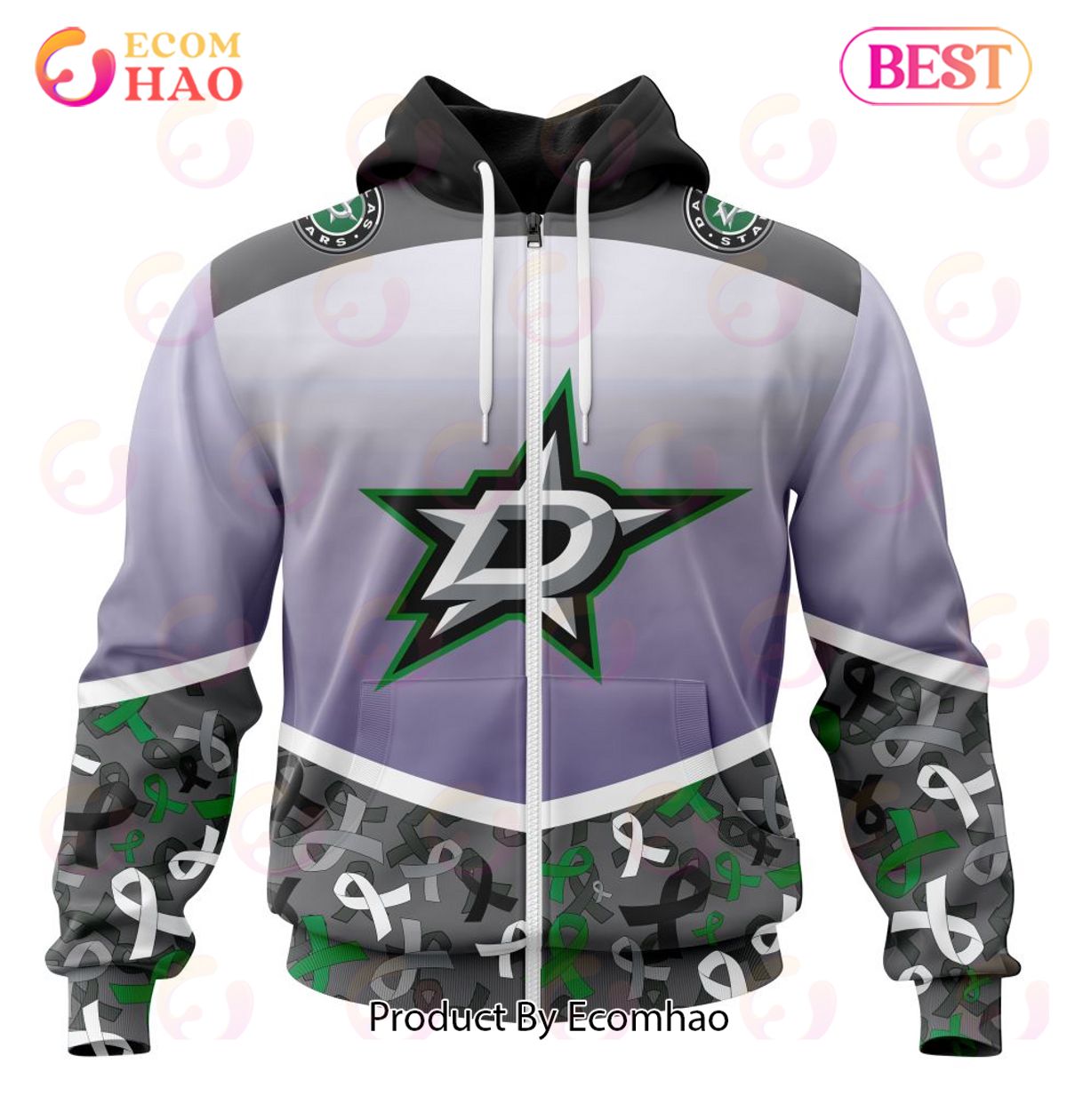 NHL Dallas Stars Specialized Sport Fights Again All Cancer 3D Hoodie