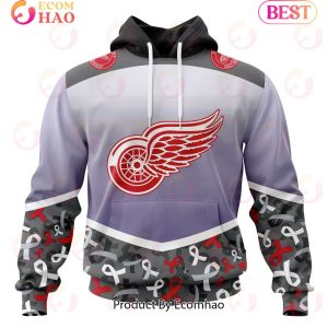 NHL Detroit Red Wings Specialized Sport Fights Again All Cancer 3D Hoodie