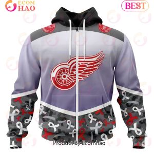 NHL Detroit Red Wings Specialized Sport Fights Again All Cancer 3D Hoodie