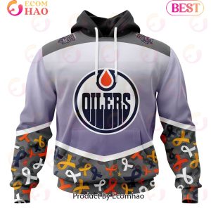 NHL Edmonton Oilers Specialized Sport Fights Again All Cancer 3D Hoodie