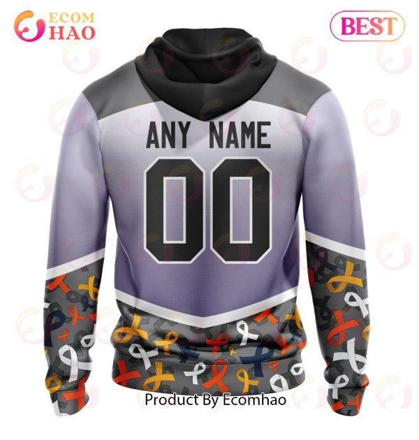 NHL Edmonton Oilers Specialized Sport Fights Again All Cancer 3D Hoodie