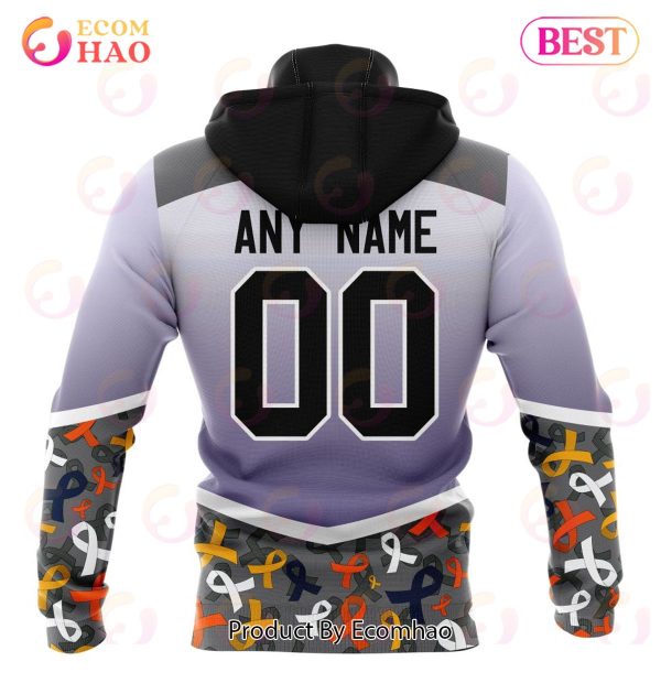 NHL Edmonton Oilers Specialized Sport Fights Again All Cancer 3D Hoodie