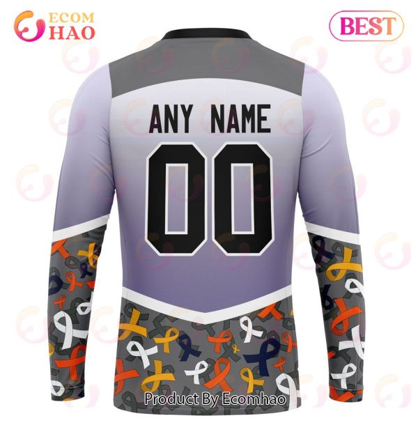 NHL Edmonton Oilers Specialized Sport Fights Again All Cancer 3D Hoodie