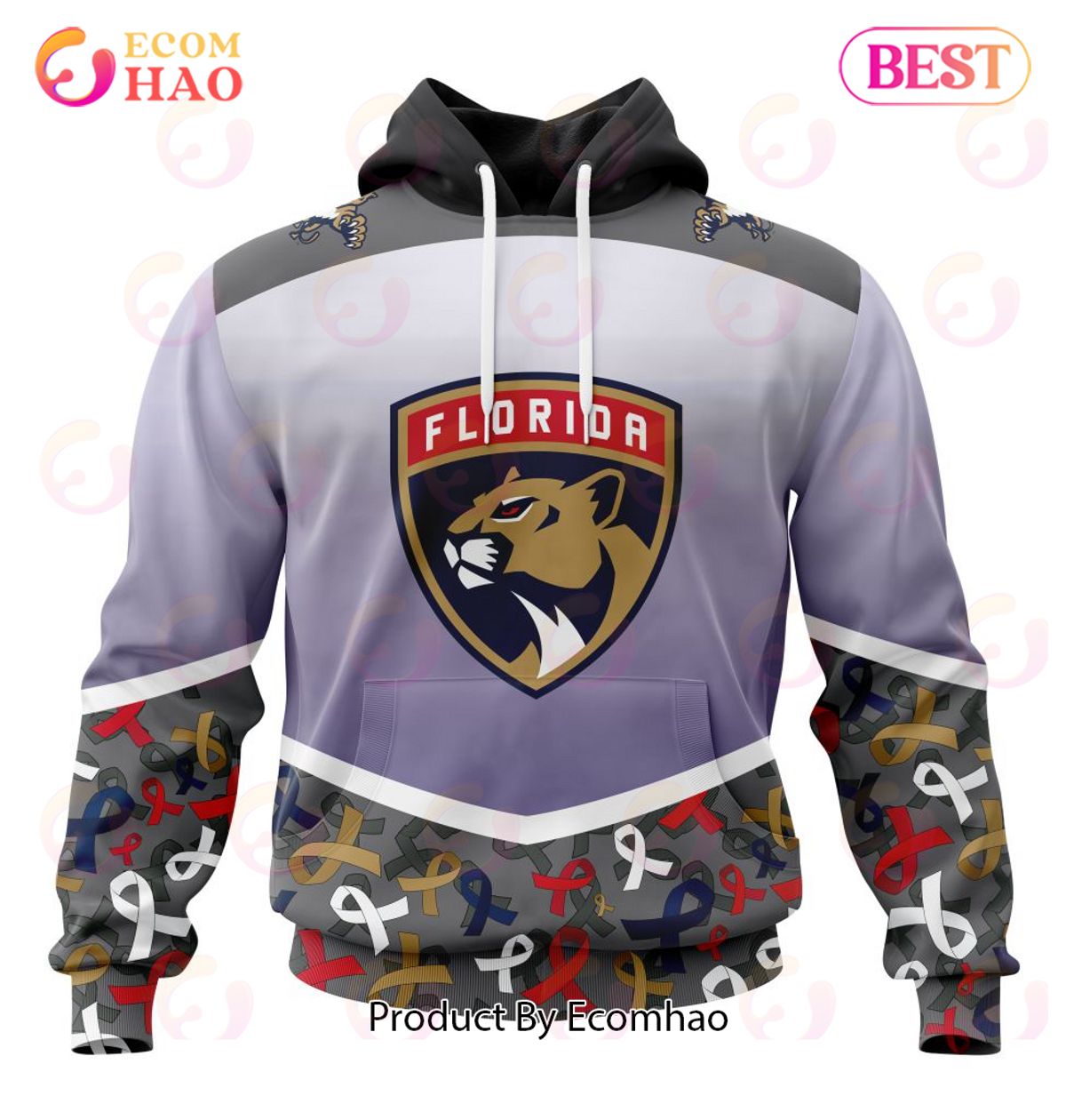 NHL Florida Panthers Specialized Sport Fights Again All Cancer 3D Hoodie