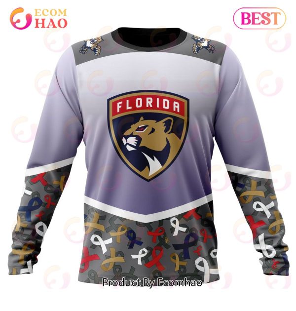 NHL Florida Panthers Specialized Sport Fights Again All Cancer 3D Hoodie
