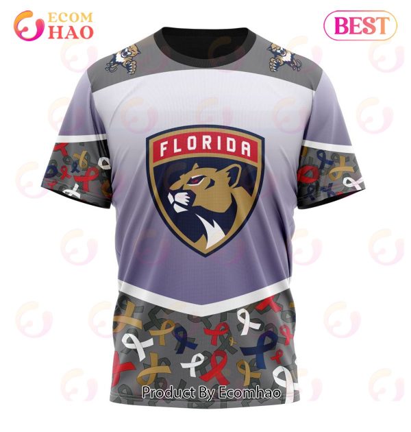 NHL Florida Panthers Specialized Sport Fights Again All Cancer 3D Hoodie