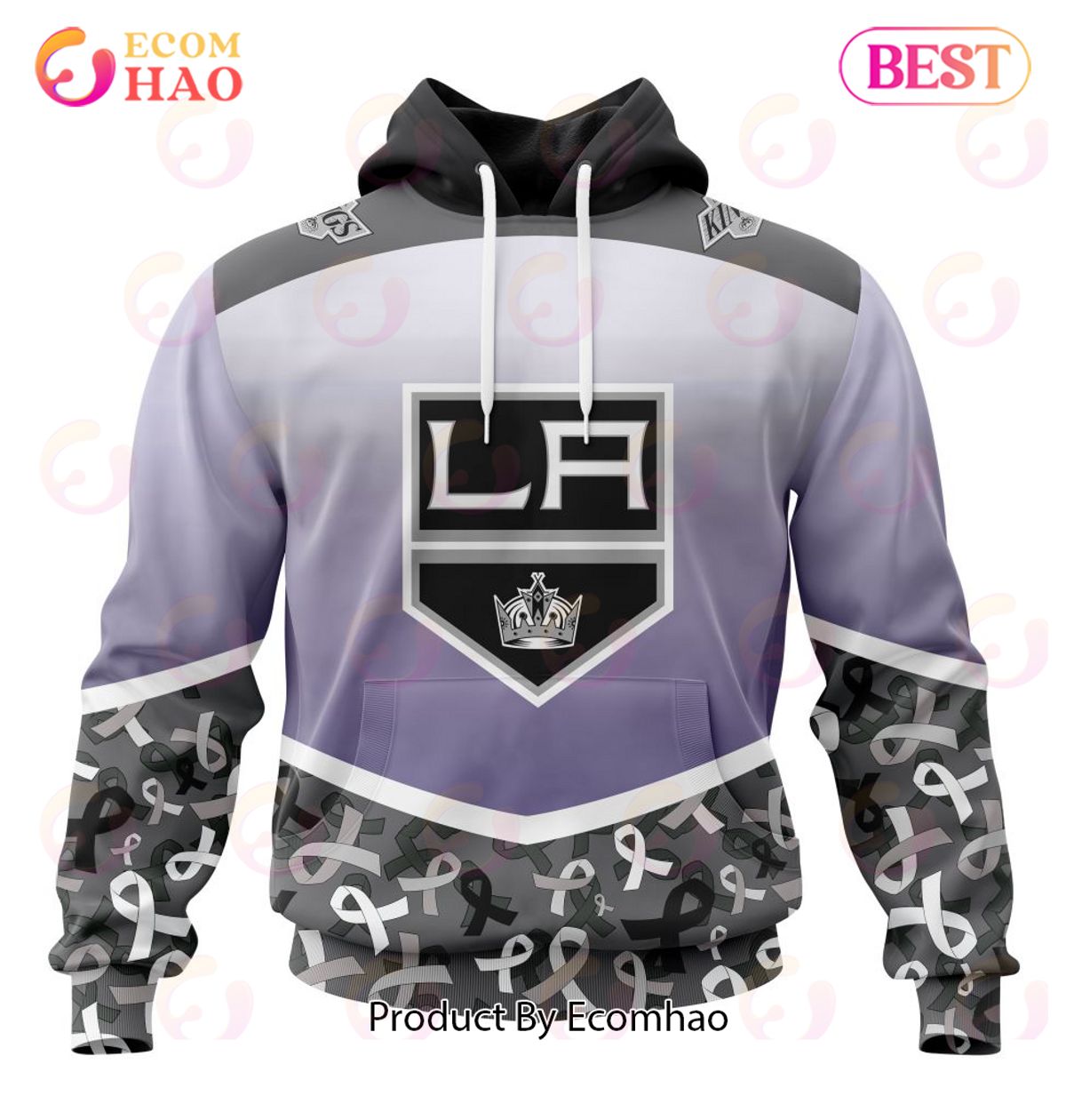 NHL Los Angeles Kings Specialized Sport Fights Again All Cancer 3D Hoodie