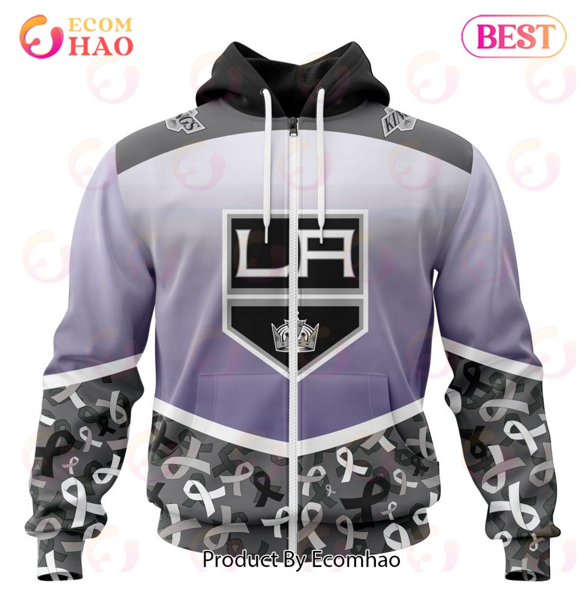 NHL Los Angeles Kings Specialized Sport Fights Again All Cancer 3D Hoodie