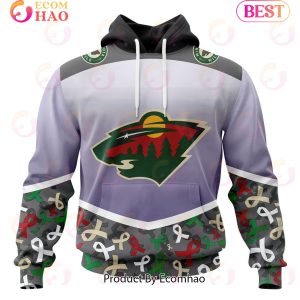 NHL Minnesota Wild Specialized Sport Fights Again All Cancer 3D Hoodie