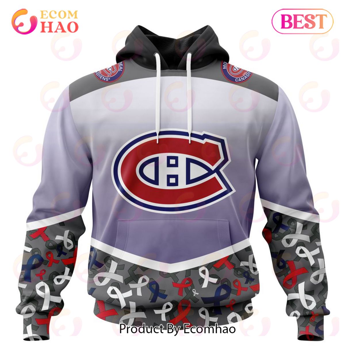 NHL Montreal Canadiens Specialized Sport Fights Again All Cancer 3D Hoodie