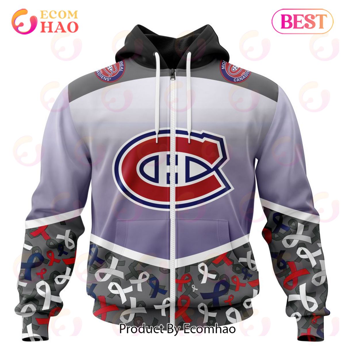 NHL Montreal Canadiens Specialized Sport Fights Again All Cancer 3D Hoodie