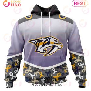 NHL Nashville Predators Specialized Sport Fights Again All Cancer 3D Hoodie