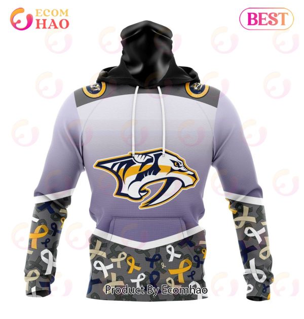 NHL Nashville Predators Specialized Sport Fights Again All Cancer 3D Hoodie