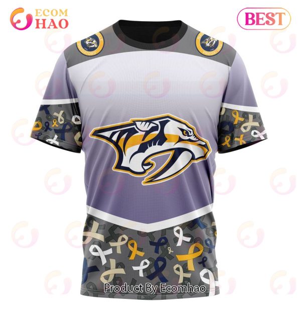 NHL Nashville Predators Specialized Sport Fights Again All Cancer 3D Hoodie