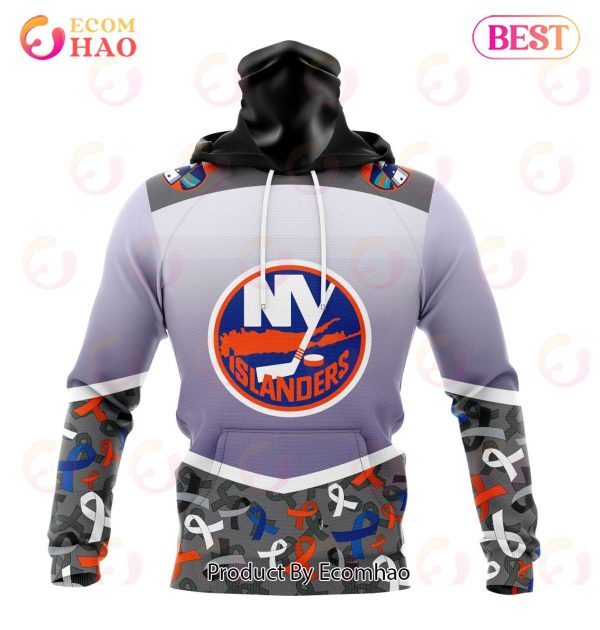 NHL New York Islanders Specialized Sport Fights Again All Cancer 3D Hoodie