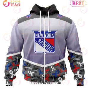 NHL New York Rangers Specialized Sport Fights Again All Cancer 3D Hoodie