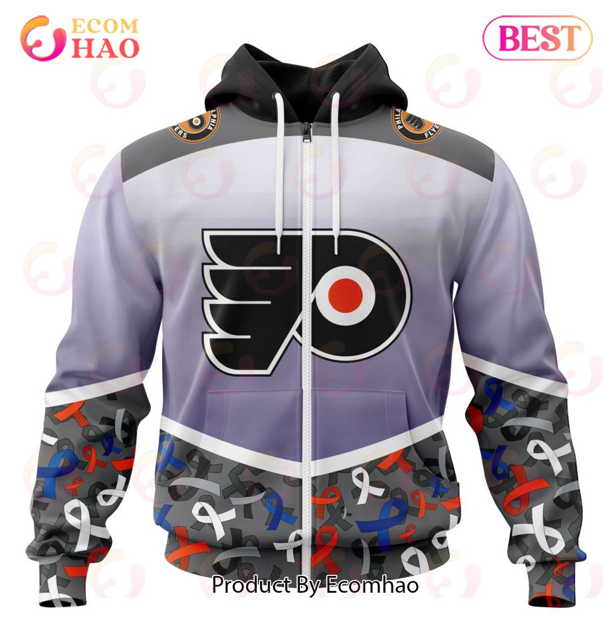 NHL Philadelphia Flyers Specialized Sport Fights Again All Cancer 3D Hoodie