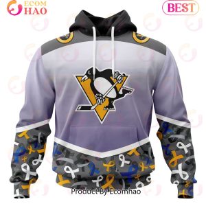 NHL Pittsburgh Penguins Specialized Sport Fights Again All Cancer 3D Hoodie