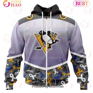 NHL Pittsburgh Penguins Specialized Sport Fights Again All Cancer 3D Hoodie