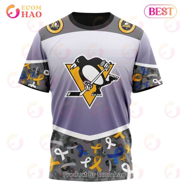 NHL Pittsburgh Penguins Specialized Sport Fights Again All Cancer 3D Hoodie