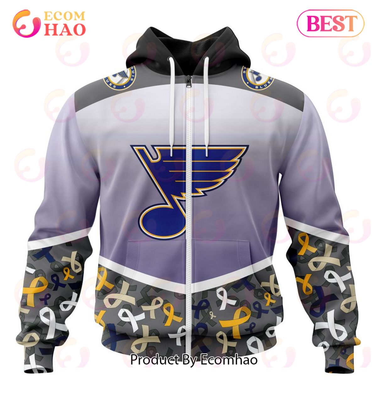 NHL St. Louis Blues Specialized Sport Fights Again All Cancer 3D Hoodie