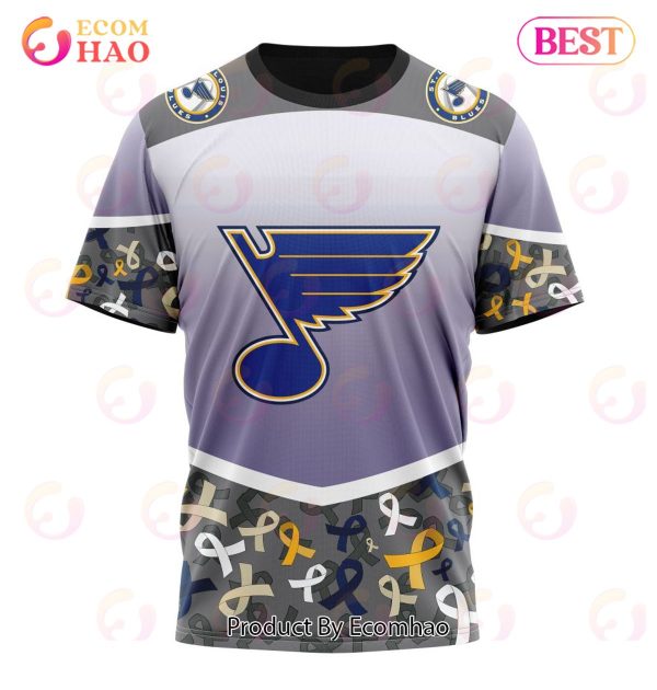 NHL St. Louis Blues Specialized Sport Fights Again All Cancer 3D Hoodie