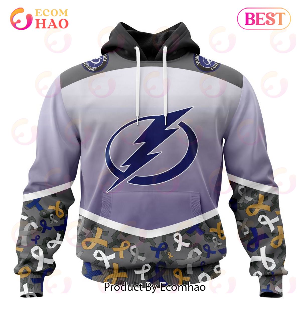 NHL Tampa Bay Lightning Specialized Sport Fights Again All Cancer 3D Hoodie