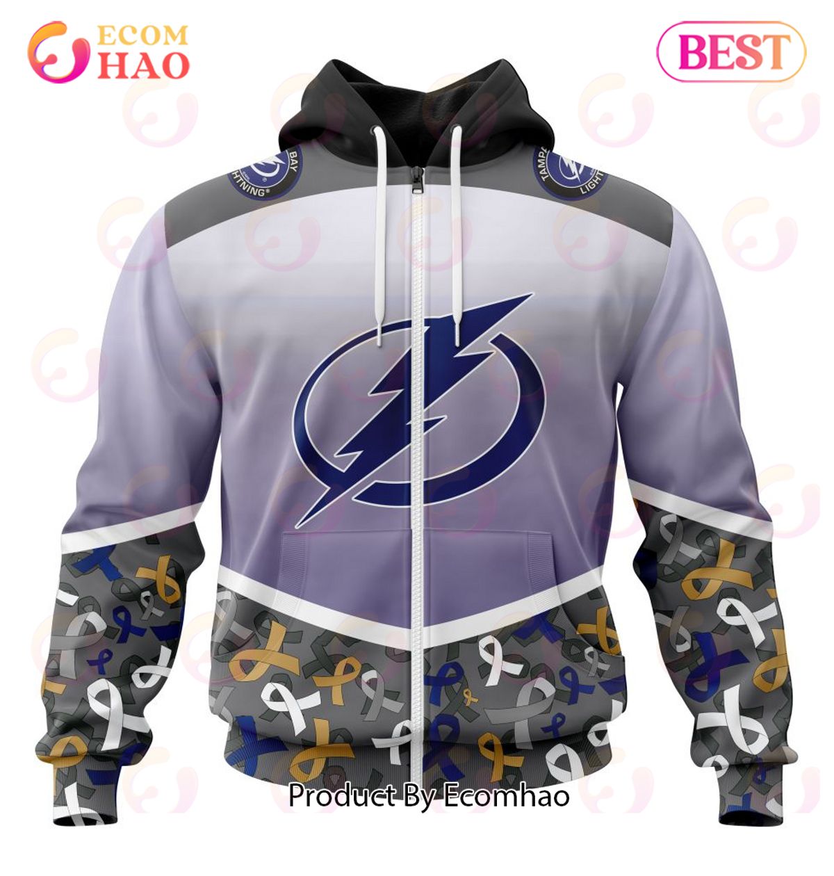 NHL Tampa Bay Lightning Specialized Sport Fights Again All Cancer 3D Hoodie